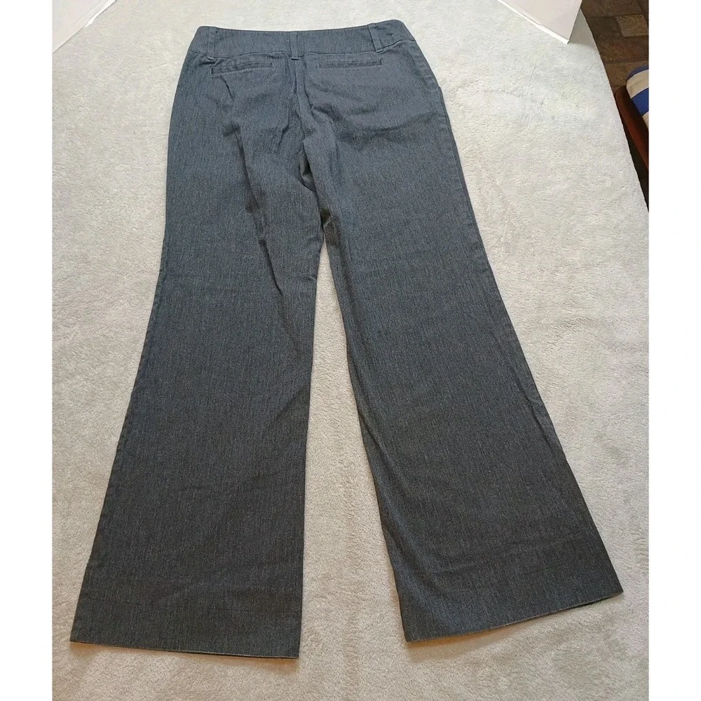 New York & Company Women's Size 6 Petite Gray Flared Dress Pants Stretch